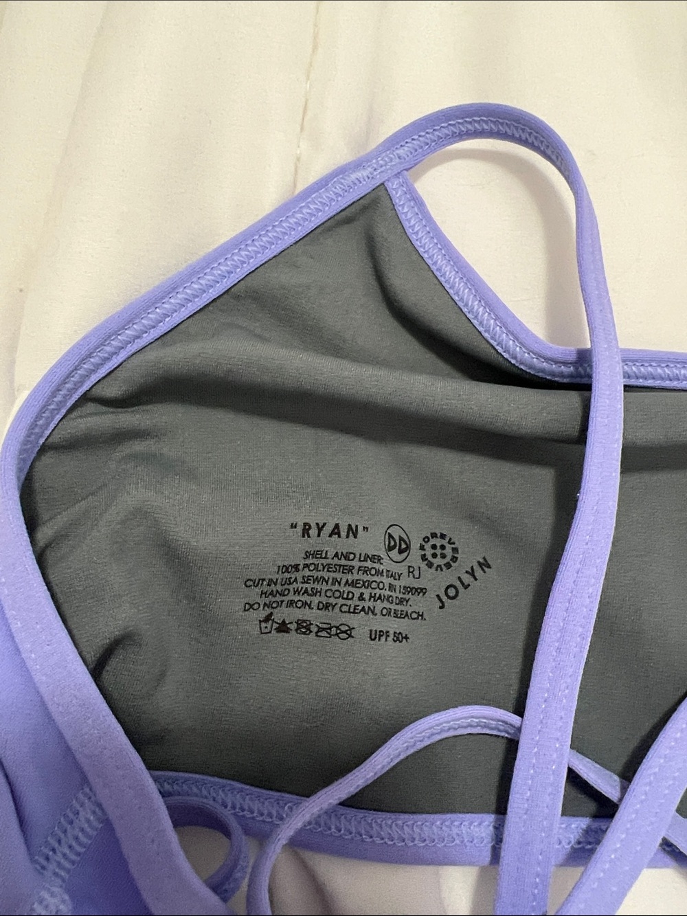 Jolyn Clothing Lavender Strappy Swim Bikini Top - Picture 5 of 5